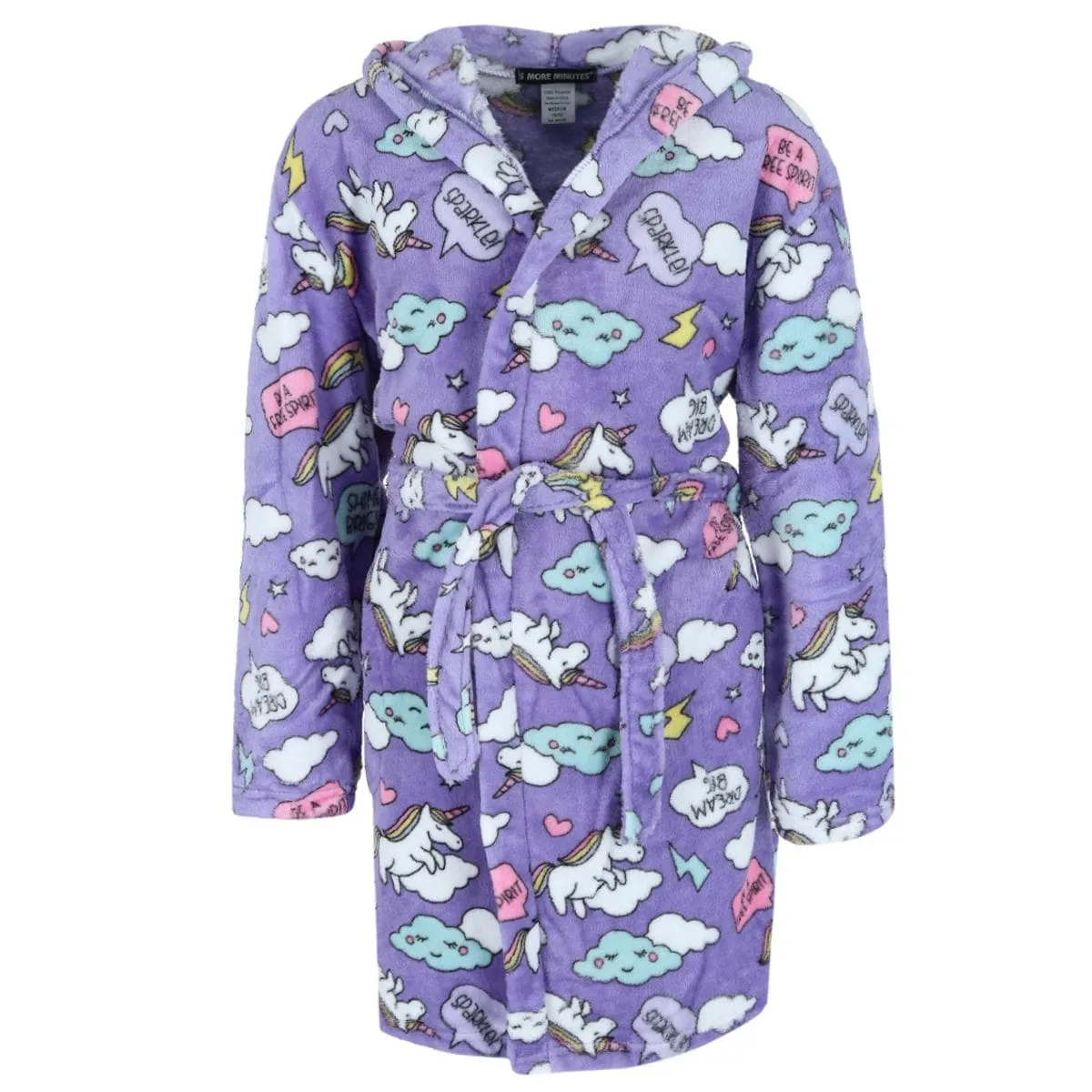 5 More Minutes Girl's Plush Unicorn Robe
