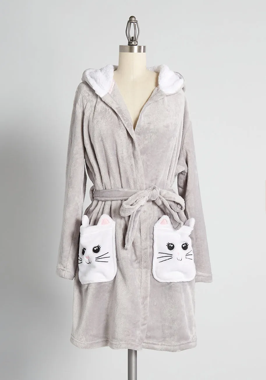 A Pocketful of Purrs Hooded Robe