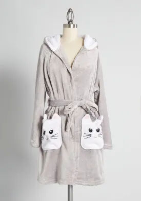 A Pocketful of Purrs Hooded Robe