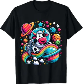 Astronaut Cow Space Galaxy T-Shirt