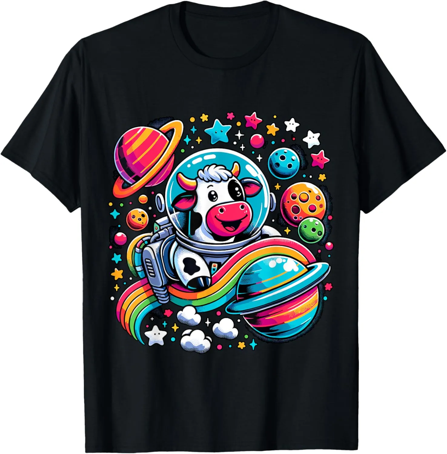 Astronaut Cow Space Galaxy T-Shirt