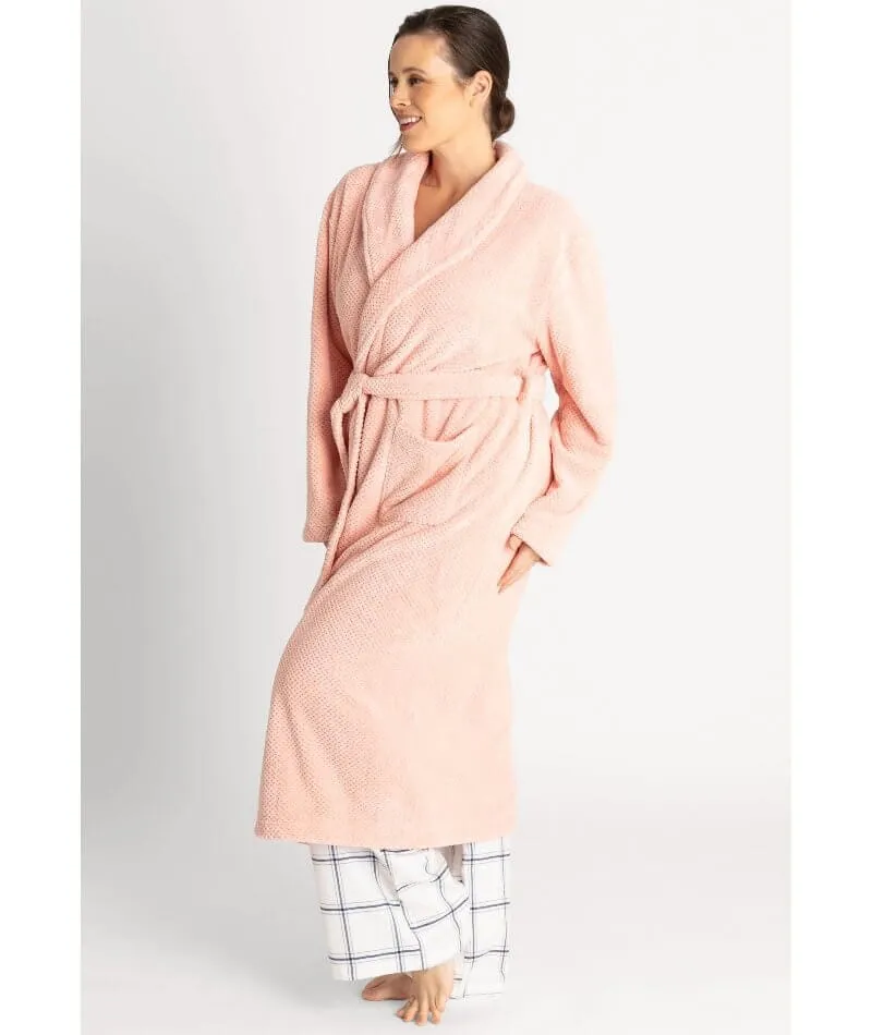 Ava & Audrey Betty Jacquard Fleece Robe - Blush