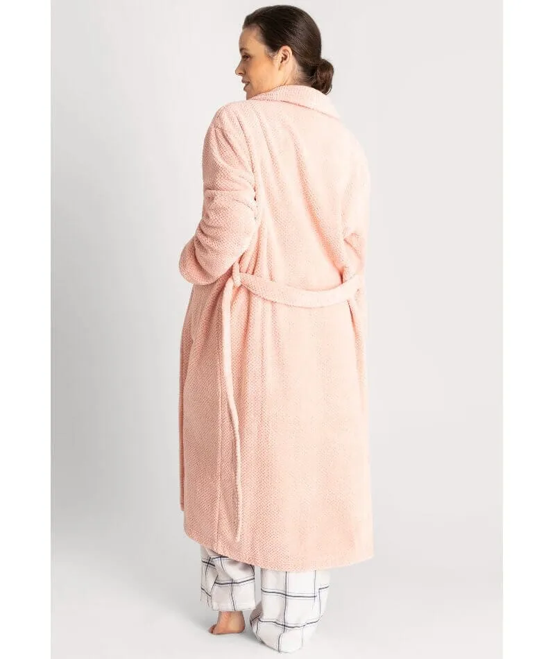 Ava & Audrey Betty Jacquard Fleece Robe - Blush