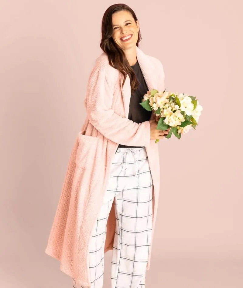 Ava & Audrey Betty Jacquard Fleece Robe - Blush