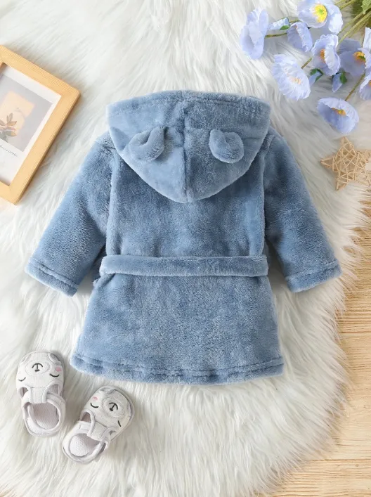 Baby Fleece Dressing Gown Robe (can be personalised)