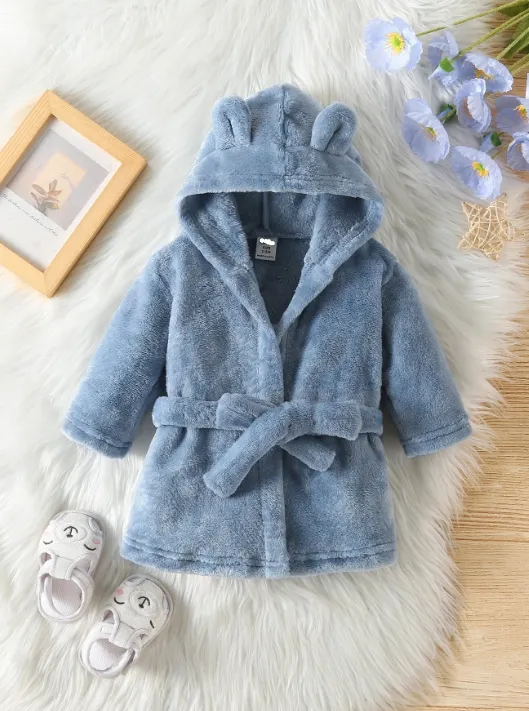 Baby Fleece Dressing Gown Robe (can be personalised)