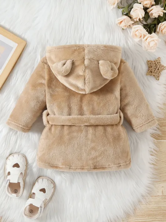 Baby Fleece Dressing Gown Robe (can be personalised)
