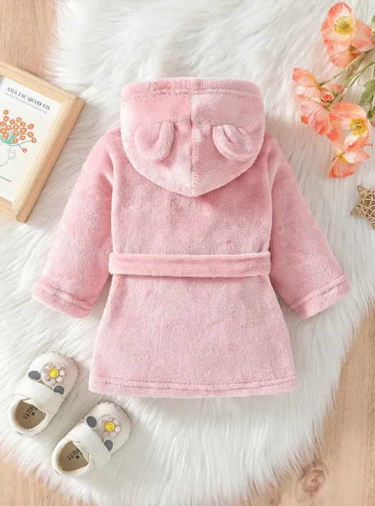 Baby Fleece Dressing Gown Robe (can be personalised)