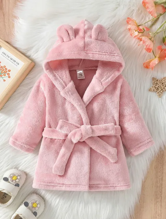 Baby Fleece Dressing Gown Robe (can be personalised)