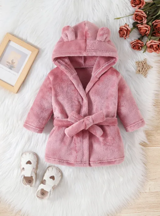 Baby Fleece Dressing Gown Robe (can be personalised)