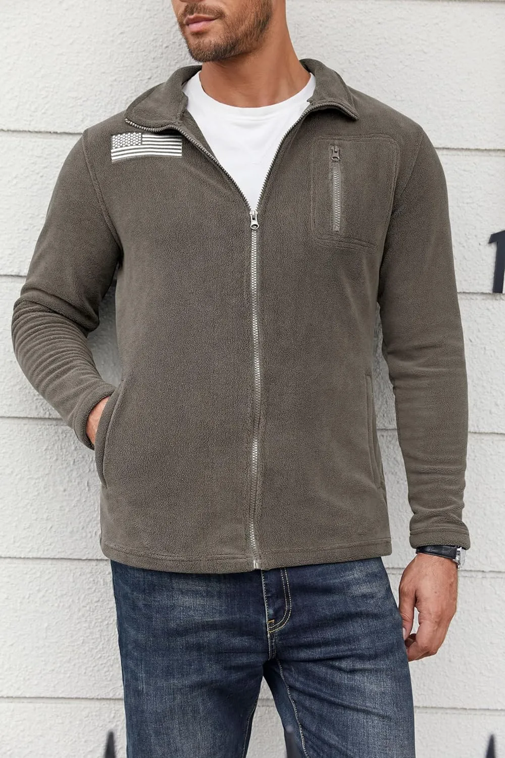 Beotyshow Mens Tactical Fleece Jacket Polar Soft Warm Quarter Zip Pullover