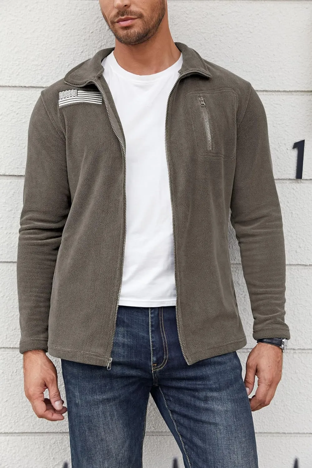Beotyshow Mens Tactical Fleece Jacket Polar Soft Warm Quarter Zip Pullover
