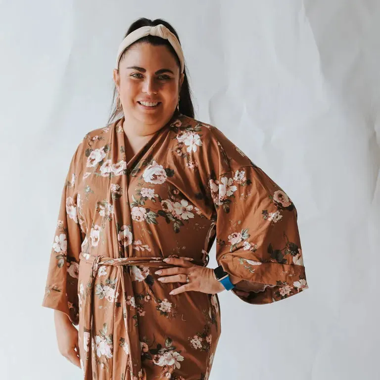 Caramel Floral Women Robe
