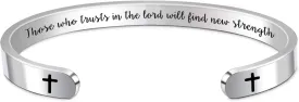 Christian Gifts for Women Inspirational Religious Bracelets for Women Her Girls Cuff Bangle Mens Bracelets Bible Verse Faith Baptism Gifts for Teenage Girls Mantra Quotes Engraved Jewelry