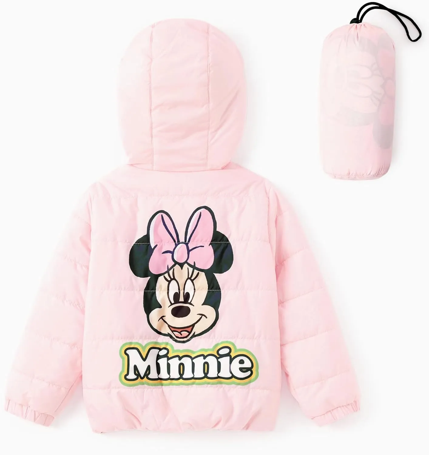 Disney Frozen Elsa Princess Belle Moana Minnie Toddler Girl Puffer Jacket Lightweight Packable Warmth Winter Coat 2-10 Years