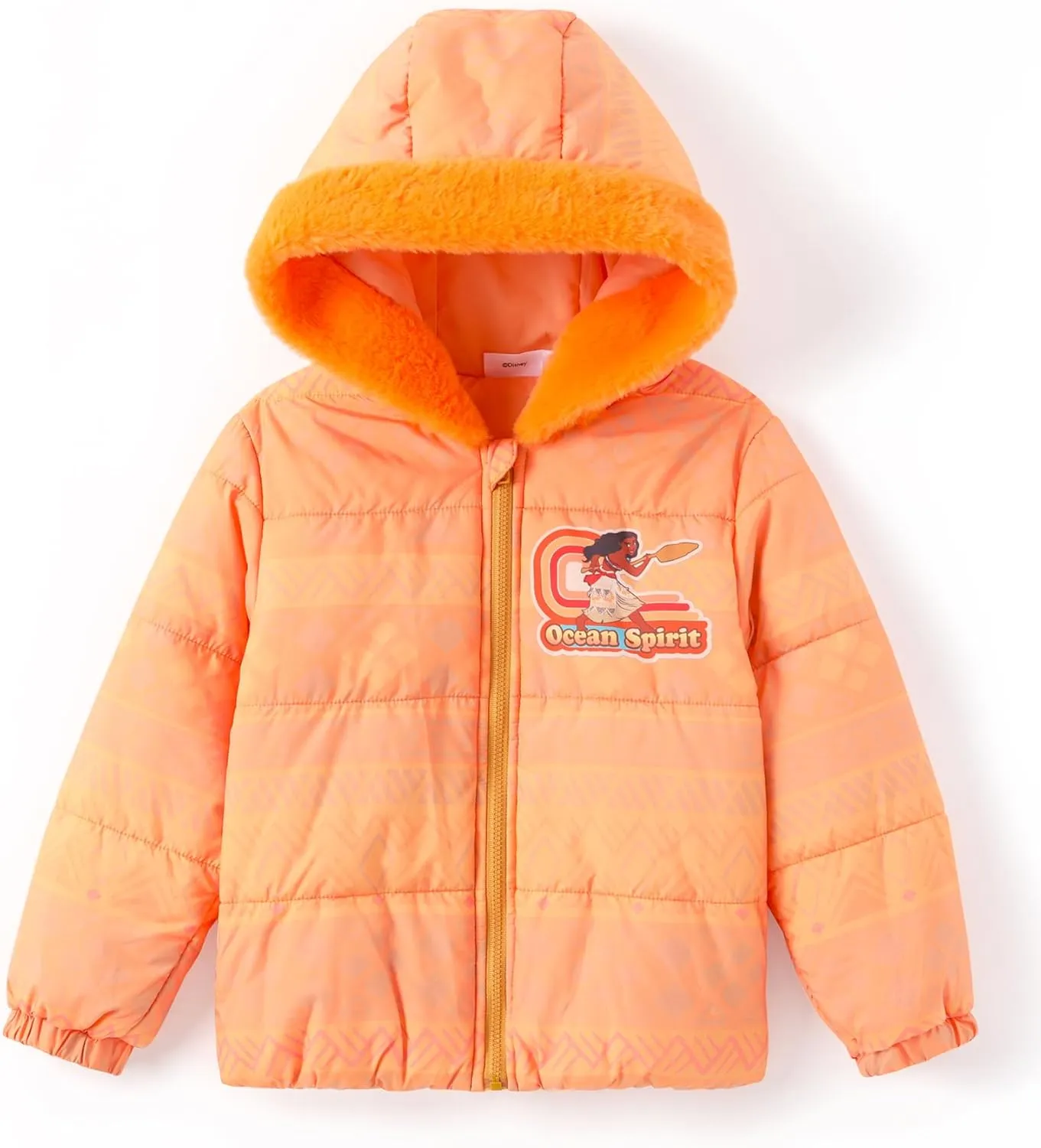 Disney Frozen Elsa Princess Belle Moana Minnie Toddler Girl Puffer Jacket Lightweight Packable Warmth Winter Coat 2-10 Years
