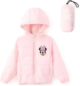 Disney Frozen Elsa Princess Belle Moana Minnie Toddler Girl Puffer Jacket Lightweight Packable Warmth Winter Coat 2-10 Years
