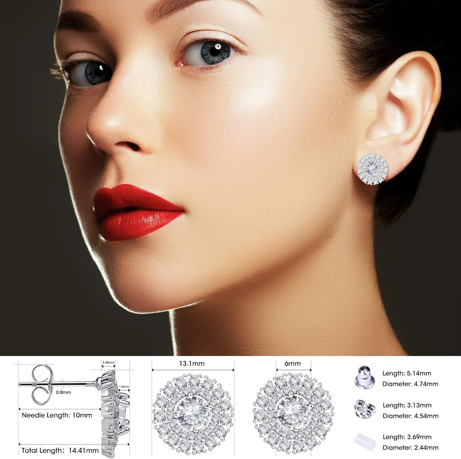 Earrings Holy Stud Earrings for Girls/Women, Sliver Gold Wedding Earrings for Bridesmaids