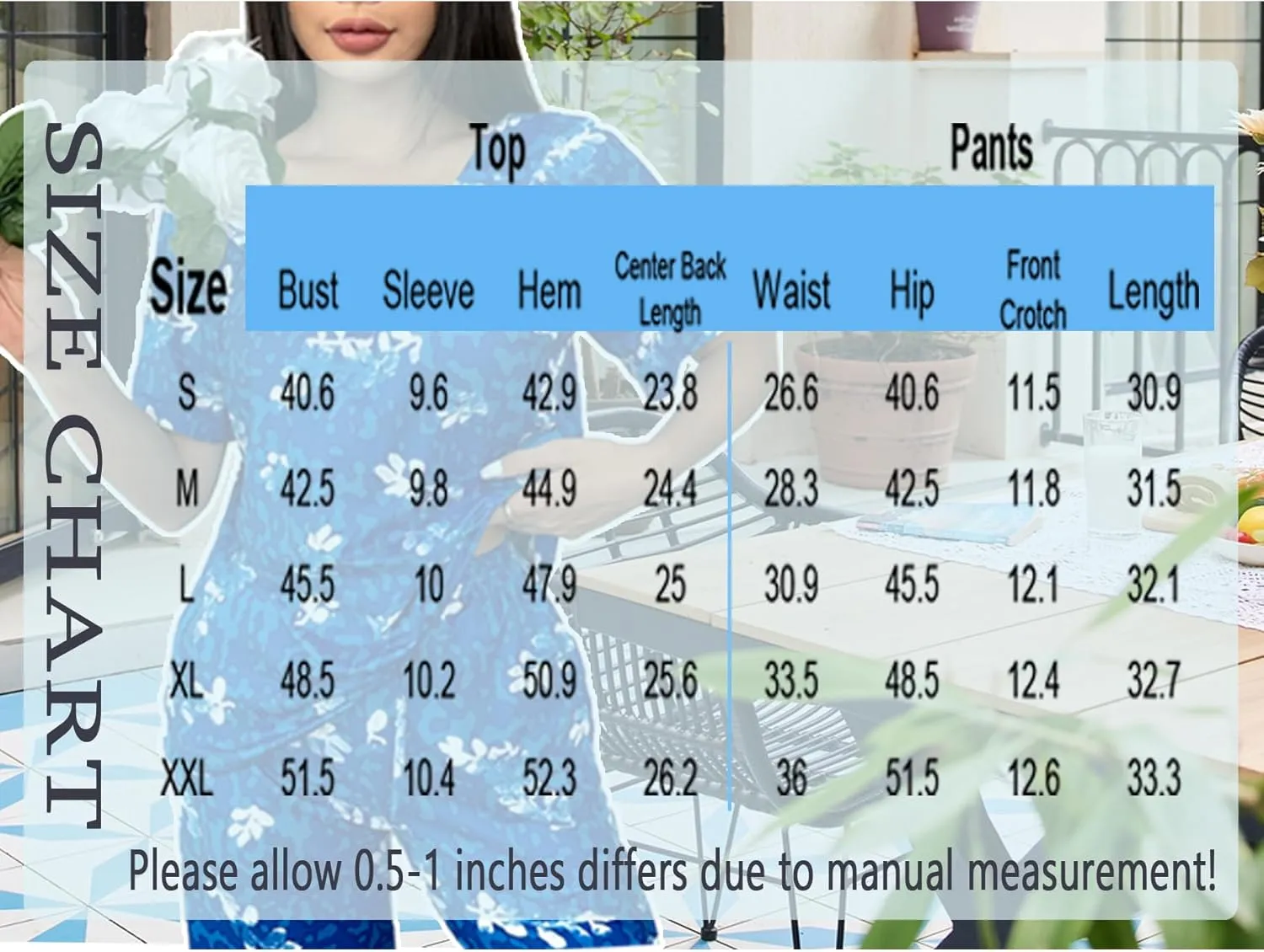 Ekouaer Capri Pajamas Short Sleeve Mumu Pjs Sets 2 Pieces Pleated Top and Capri Pants Sleepwear Loungewear for Women