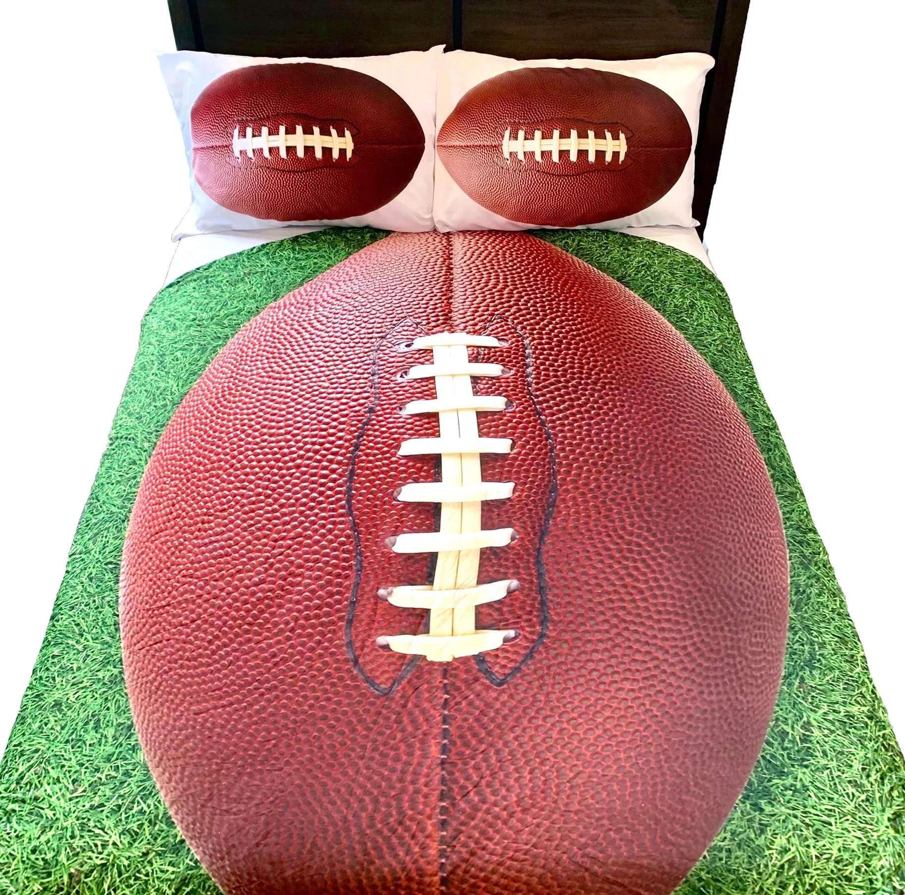 Football 5 PC Kids Full Bed Set With Round Comforter