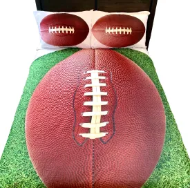 Football 5 PC Kids Twin Bed Set With Round Comforter