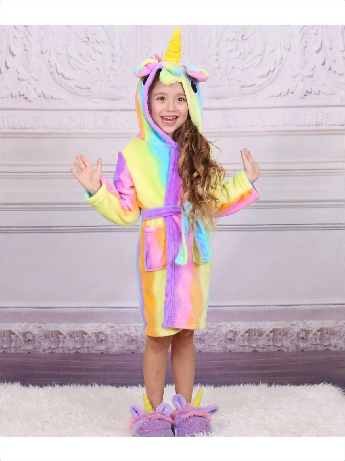 Girls Rainbow Unicorn Bathrobe