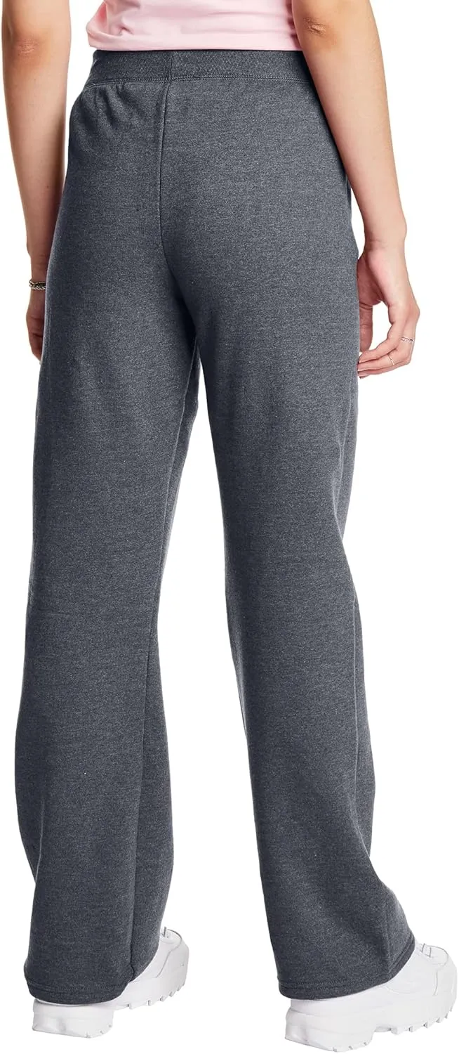 Hanes Womens Sweatpants, ComfortSoft EcoSmart Open Leg Fleece Sweatpants
