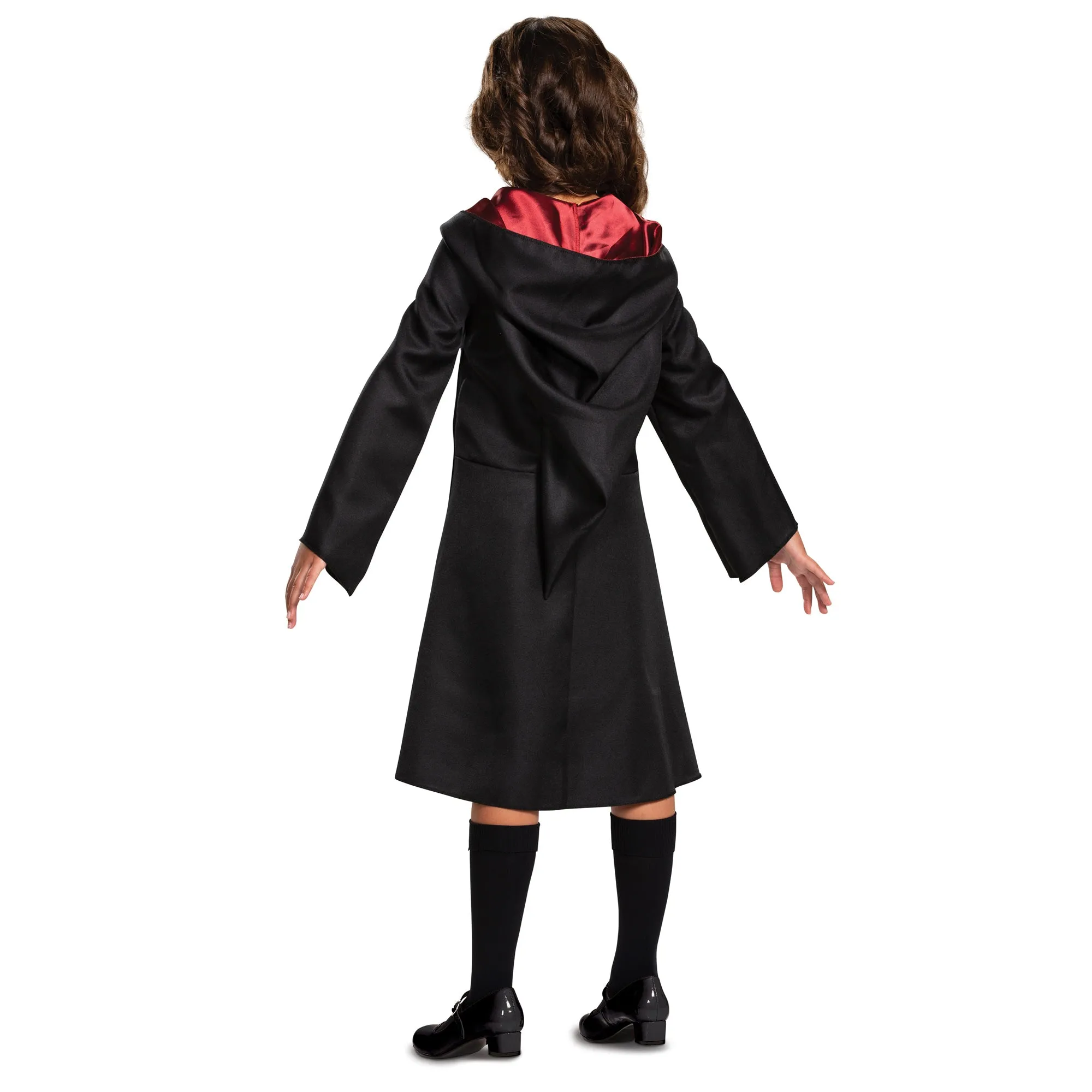 Harry Potter Hermione Granger Robe Costume for Kids, Black and Red Satin Robe