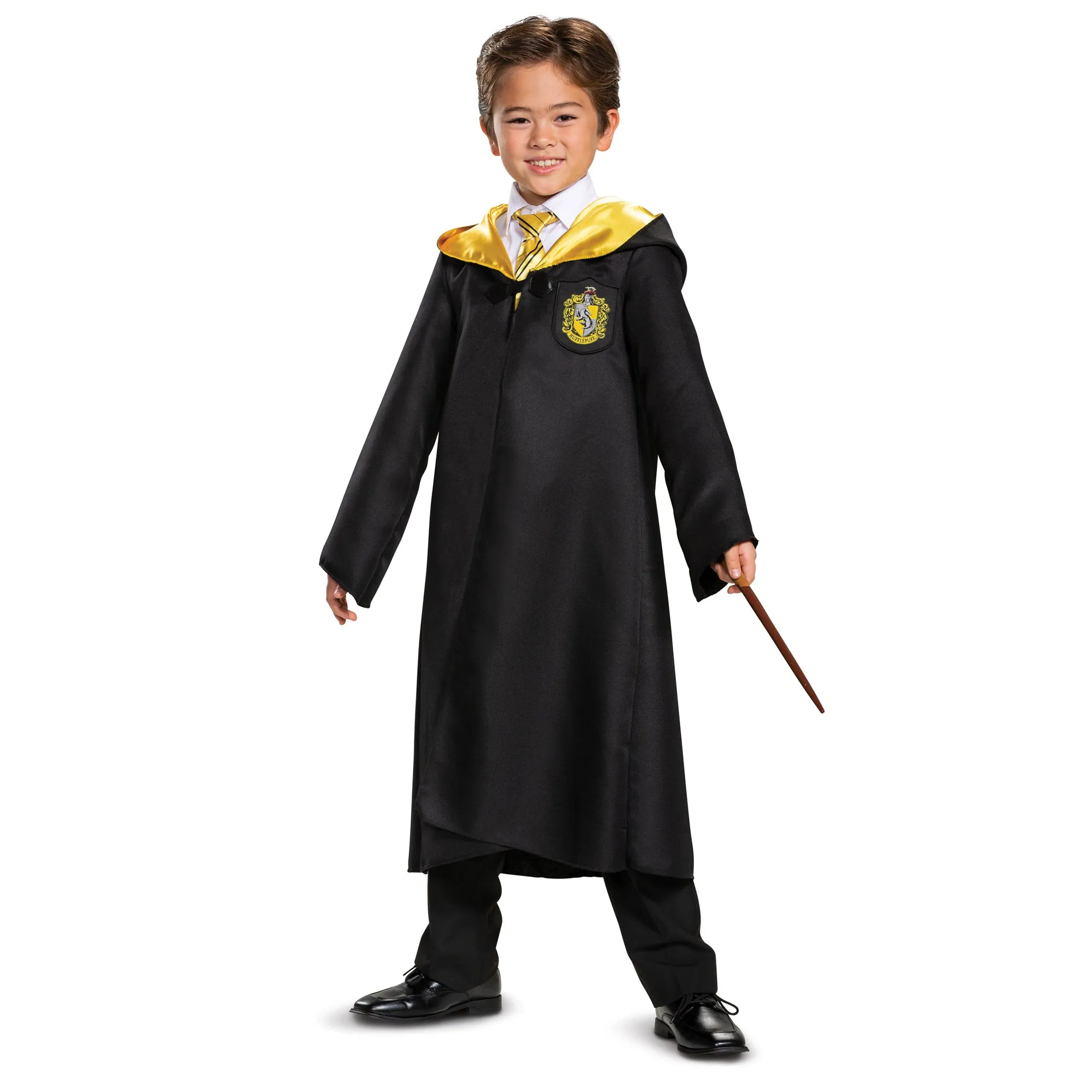Harry Potter Hufflepuff Robe Costume for Kids, Black and Yellow Robe
