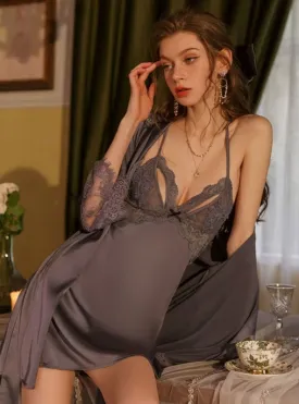 Ice Palace Style Split Sexy Pajamas Set