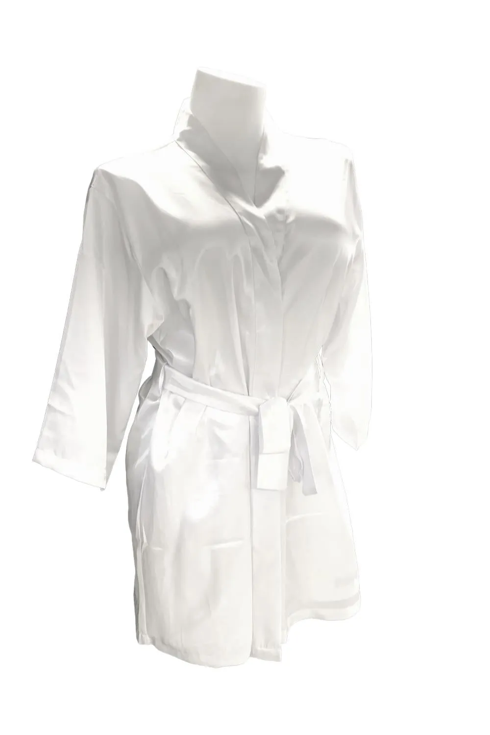 iCollection Bride Plus Size Satin Robe, White 7847X