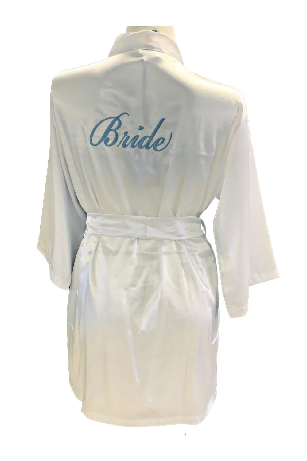 iCollection Bride Plus Size Satin Robe, White 7847X