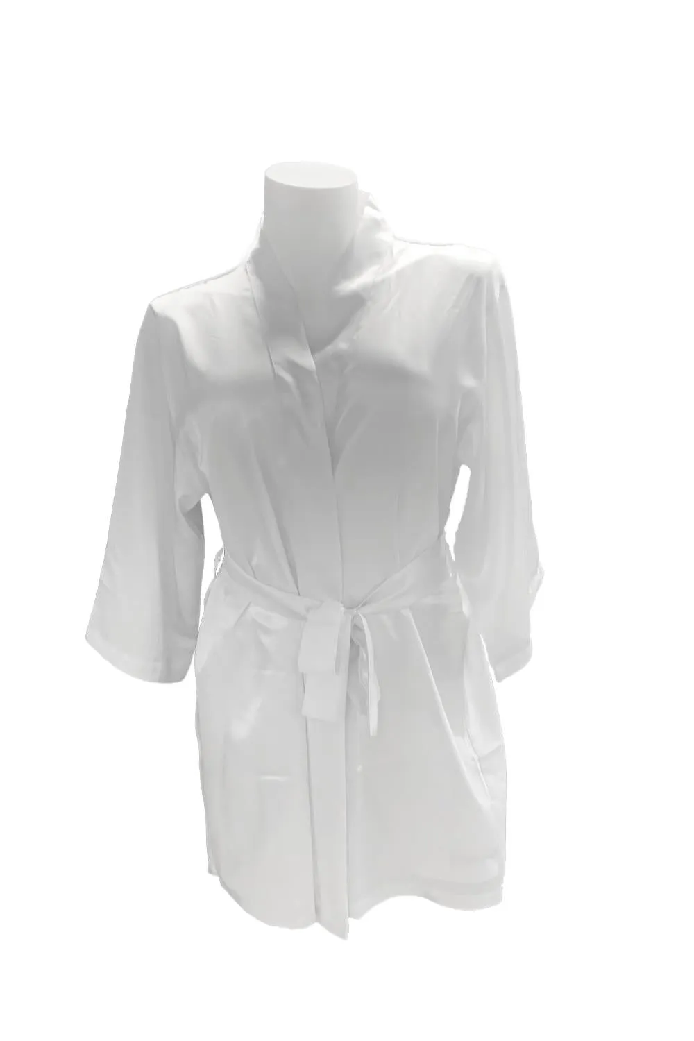 iCollection Bride Plus Size Satin Robe, White 7847X