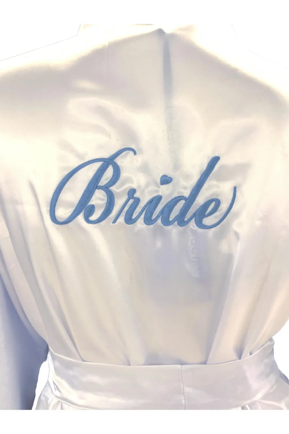 iCollection Bride Plus Size Satin Robe, White 7847X
