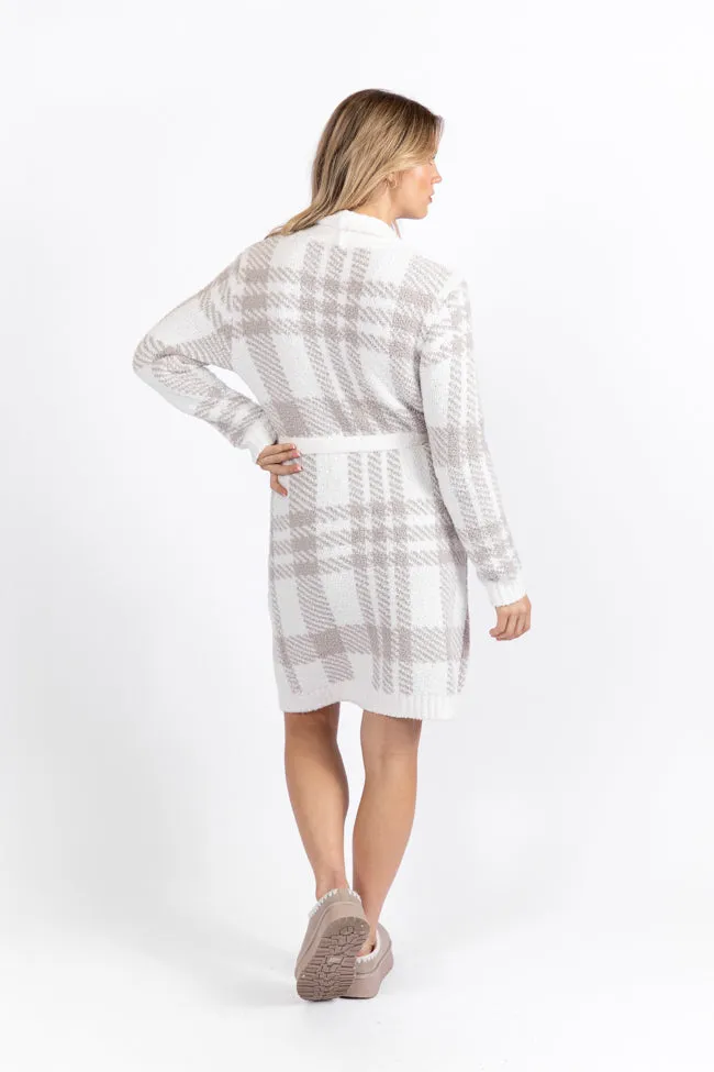 It Was All A Dream Grey Plaid Robe