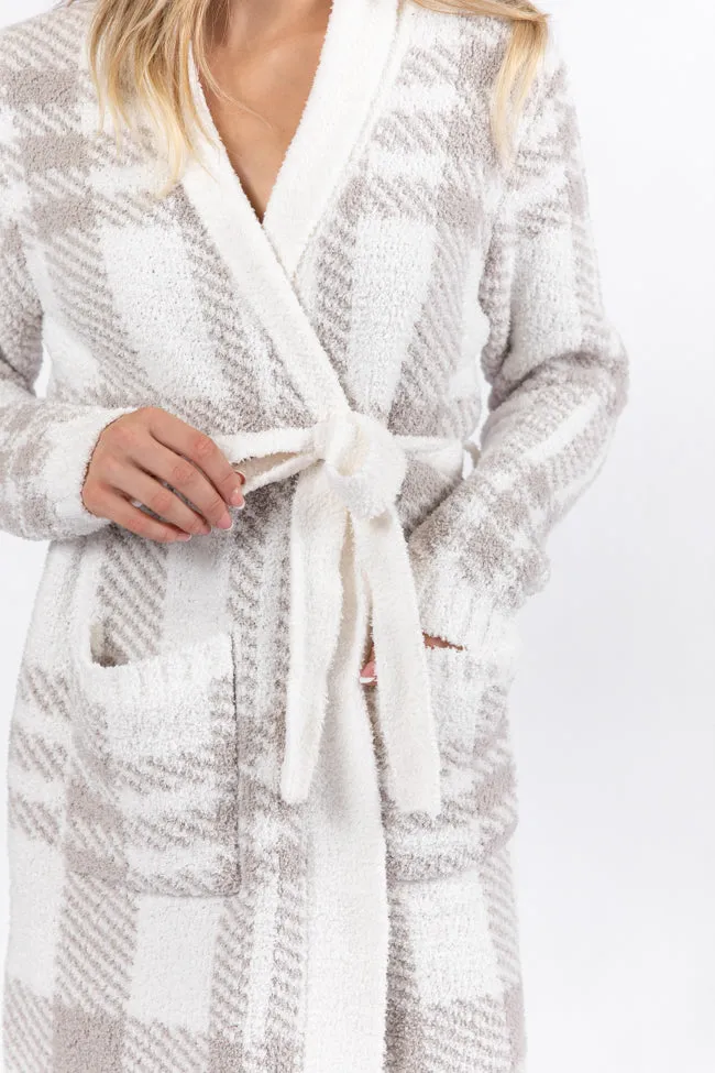 It Was All A Dream Grey Plaid Robe