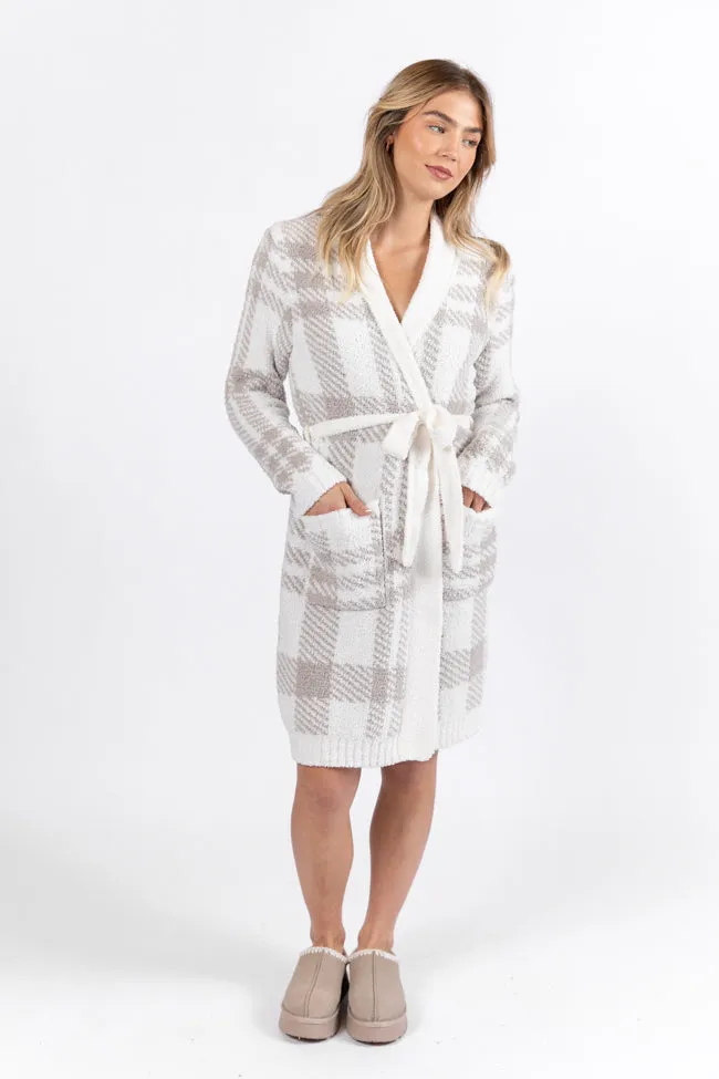 It Was All A Dream Grey Plaid Robe