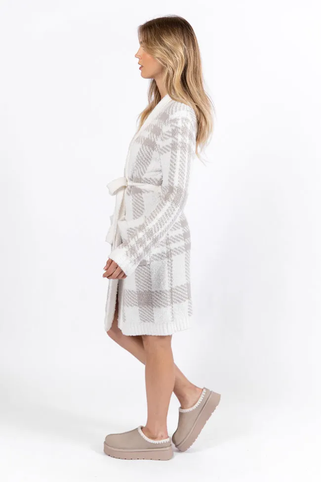 It Was All A Dream Grey Plaid Robe