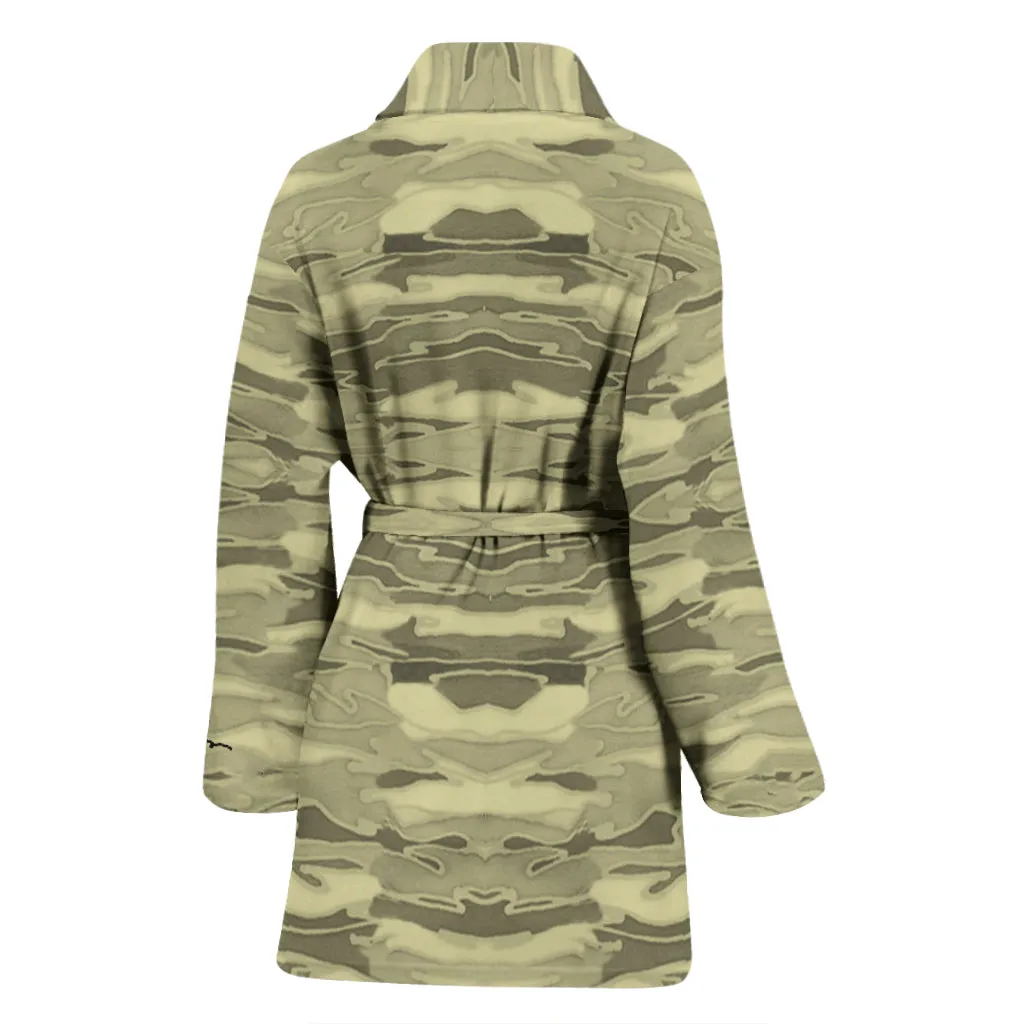 Khaki Lava Camouflage  Bath Robe - Women