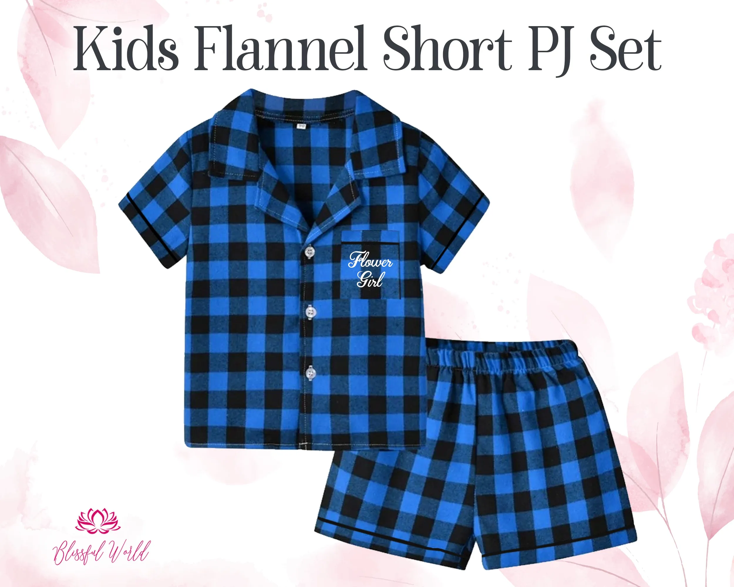 Kids Short Flannel Pajama set | Brushed PJs for Kids