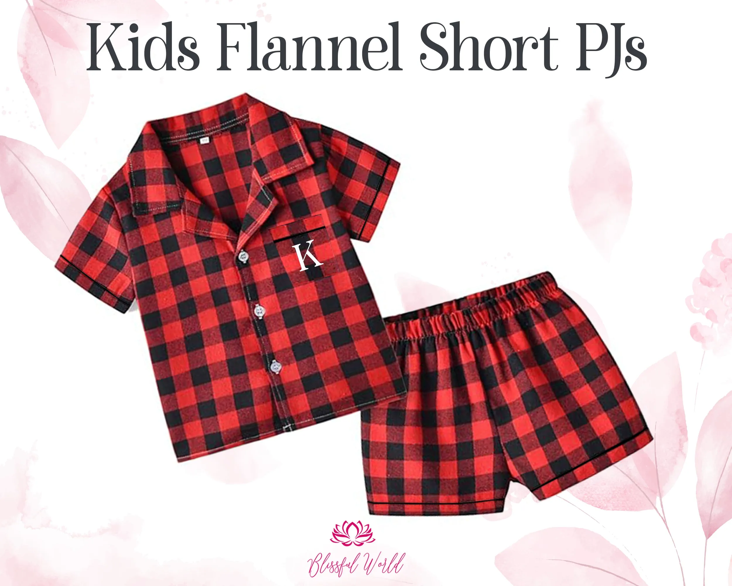 Kids Short Flannel Pajama set | Brushed PJs for Kids