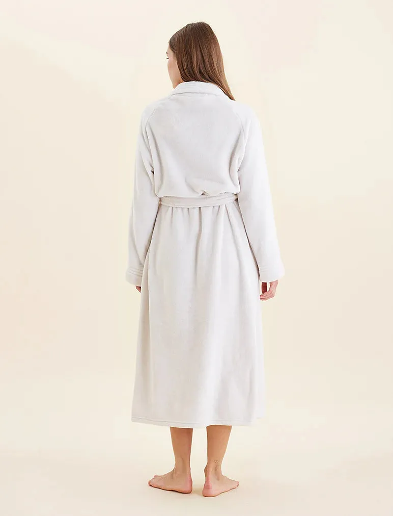 Long Plush Robe Ecru