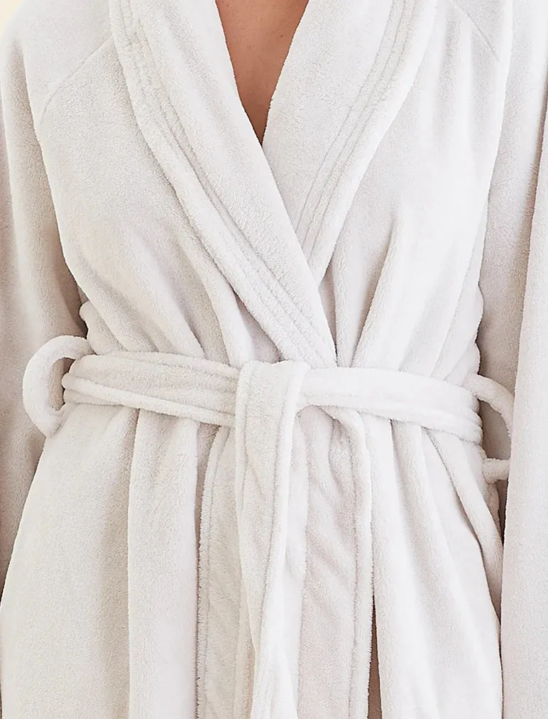 Long Plush Robe Ecru