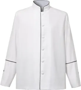 Mens Clergy Coat Church Priest Robe Vestment Stand Up Collar Button Down Top Outwear for Pastor
