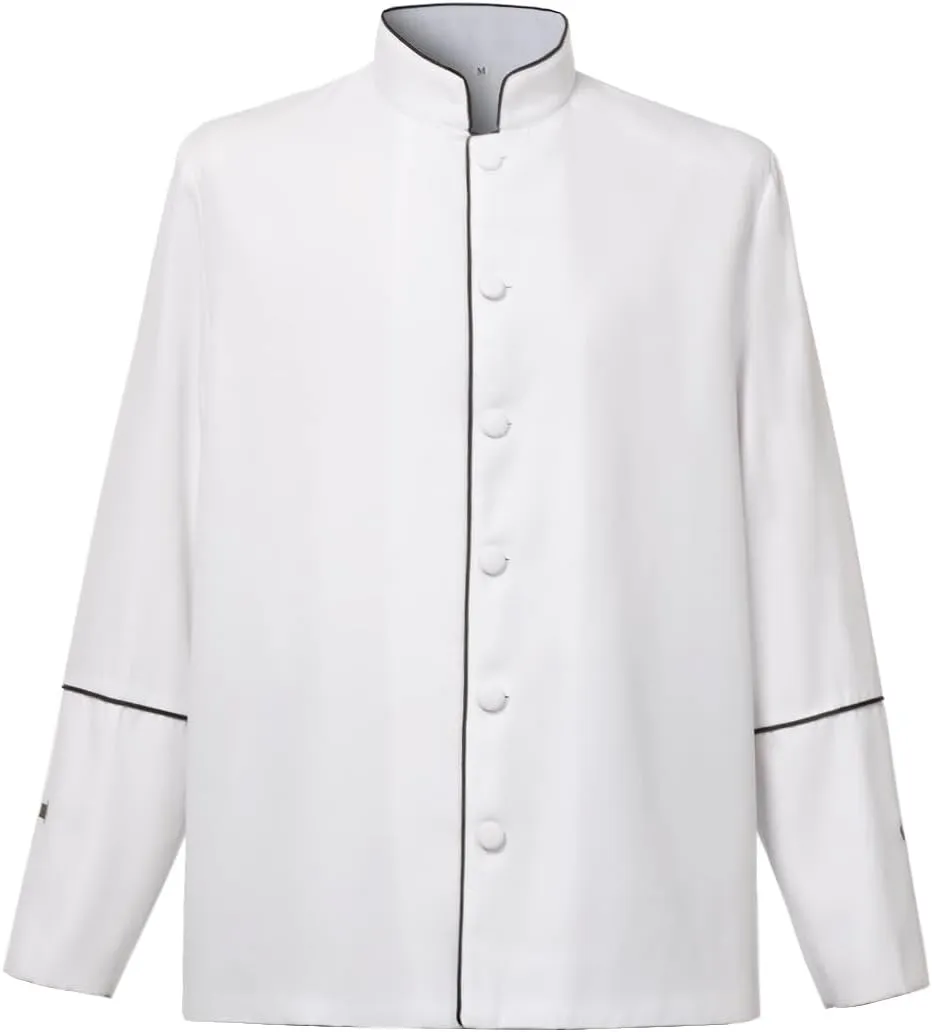 Mens Clergy Coat Church Priest Robe Vestment Stand Up Collar Button Down Top Outwear for Pastor