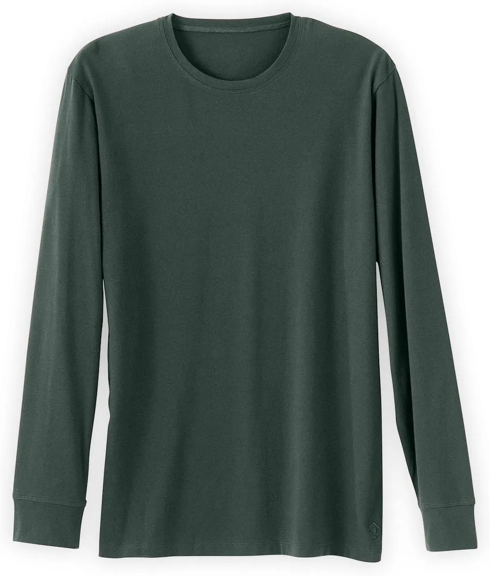 Men's Organic All-Cotton Long Sleeve Crew Neck T-Shirt