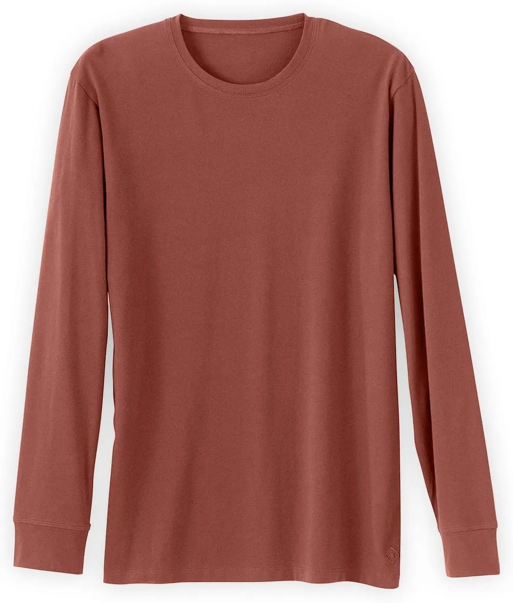 Men's Organic All-Cotton Long Sleeve Crew Neck T-Shirt