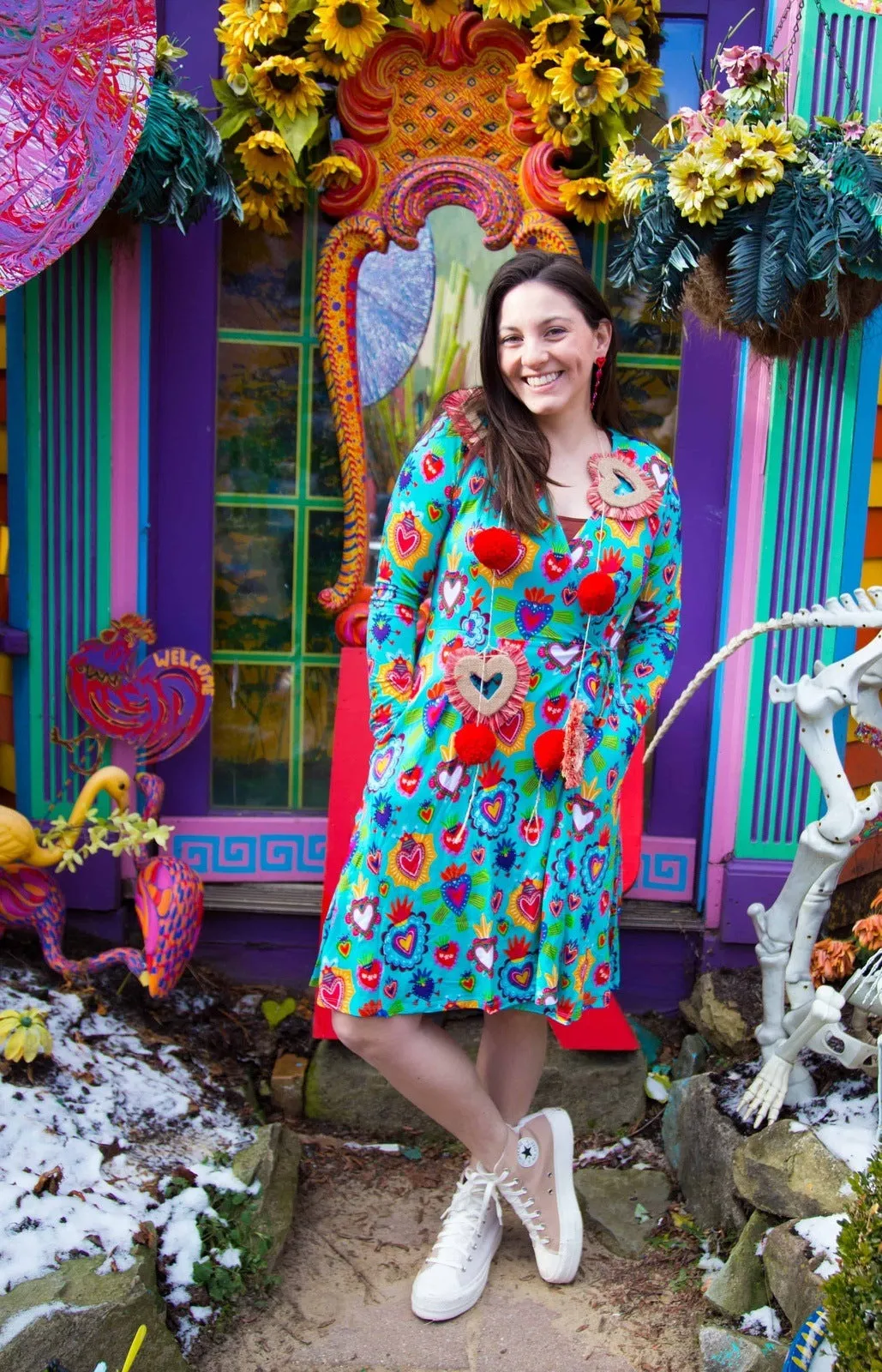 Milagro Hearts Women's Lounge Wrap Dress