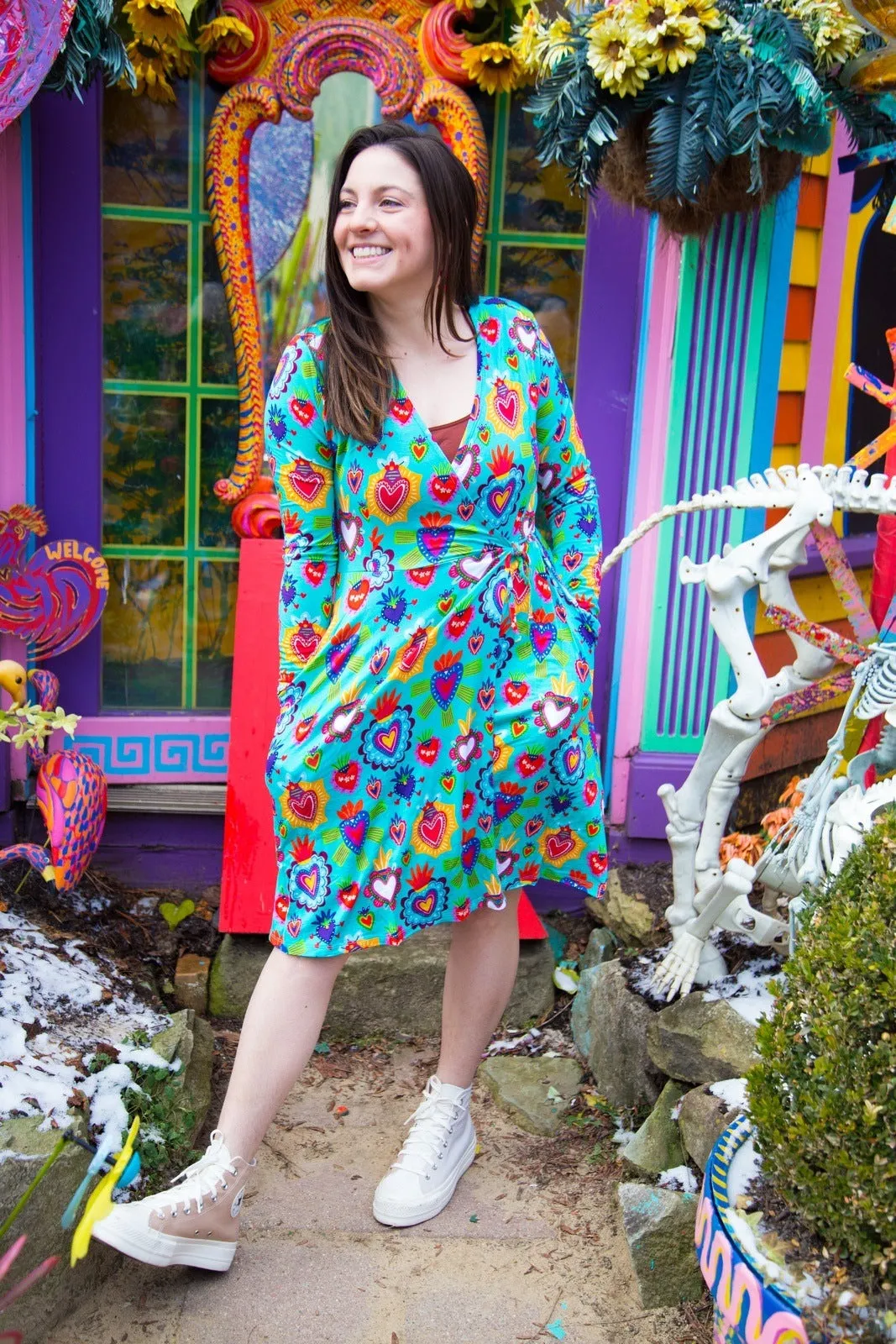 Milagro Hearts Women's Lounge Wrap Dress