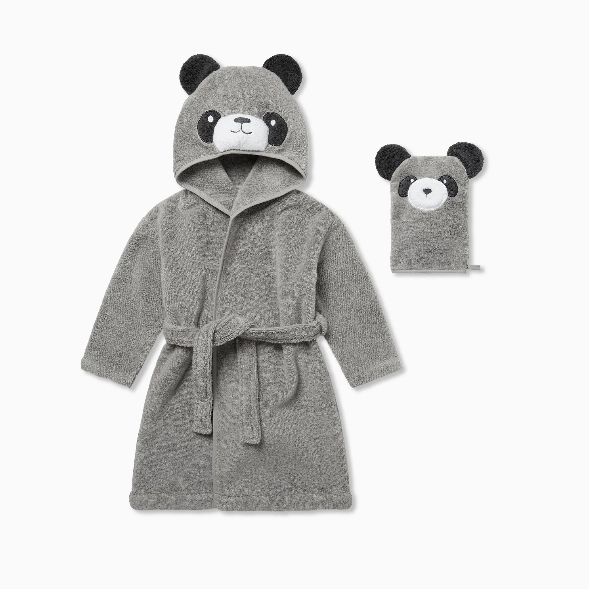 Panda Hooded Bath Robe & Mitt Set
